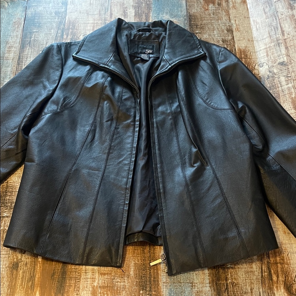 East 5th Black Leather Jacket